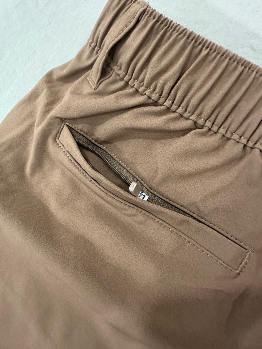 chubbies Everywhere Brown Hybrid Shorts with Navy Drawstring - Picture 6 of 9